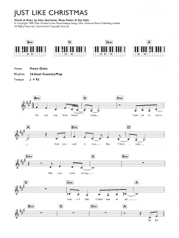 page one of Just Like Christmas (Piano Chords/Lyrics)