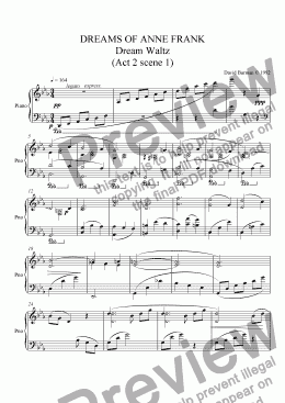 page one of Dream Waltz - overture to Act 2