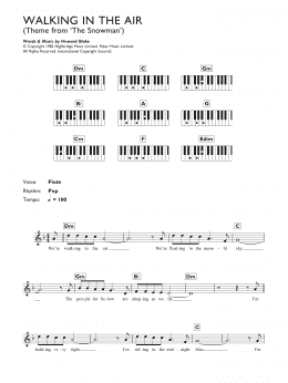 page one of Walking In The Air (theme from The Snowman) (Piano Chords/Lyrics)