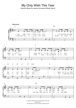 page one of My Only Wish This Year (Easy Piano)