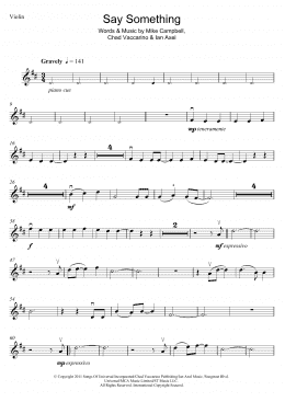 page one of Say Something (feat. Christina Aguilera) (Lead Sheet / Fake Book)