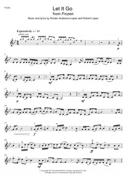 page one of Let It Go (from Frozen) (Lead Sheet / Fake Book)