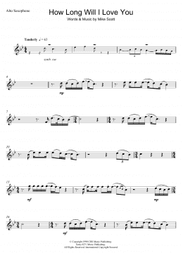 page one of How Long Will I Love You (Alto Sax Solo)