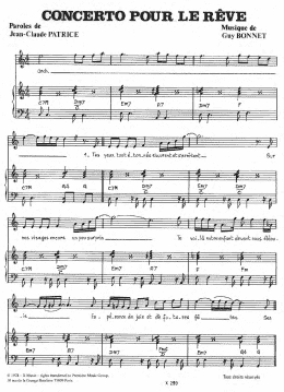 page one of Concerto Pour Le Reve (Piano & Vocal)