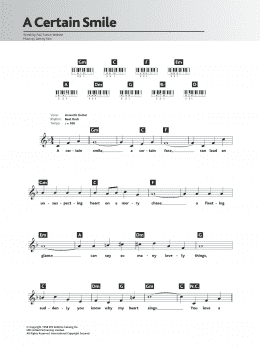 page one of A Certain Smile (Piano Chords/Lyrics)