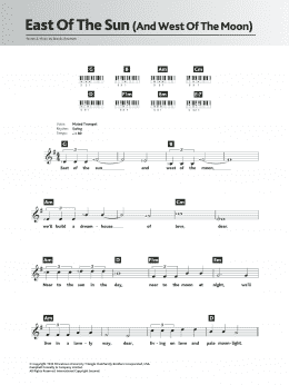page one of East Of The Sun (And West Of The Moon) (Piano Chords/Lyrics)