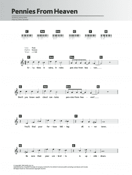page one of Pennies From Heaven (Piano Chords/Lyrics)