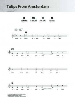 page one of Tulips From Amsterdam (Piano Chords/Lyrics)