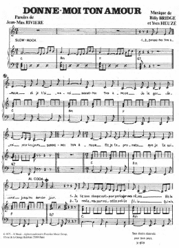 page one of Donne-Moi Ton Amour (Piano & Vocal)