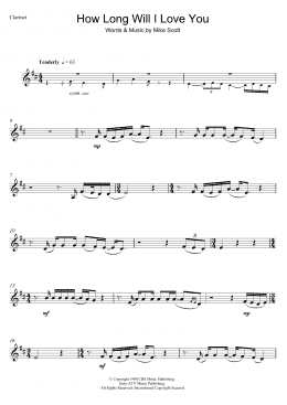 page one of How Long Will I Love You (Clarinet Solo)