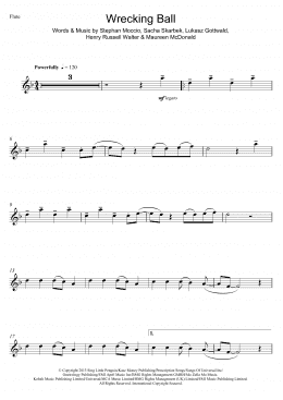 page one of Wrecking Ball (Flute Solo)