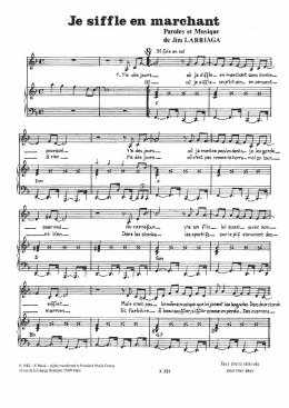 page one of Je Siffle En Marchant (Piano & Vocal)