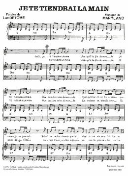 page one of Je Te Tiendrai La Main (Piano & Vocal)