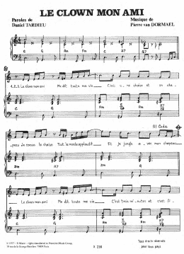 page one of Le Clown Mon Ami (Piano & Vocal)