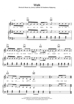 page one of Walk (Piano, Vocal & Guitar Chords)