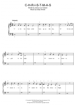 page one of C-H-R-I-S-T-M-A-S (Easy Piano)