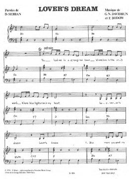 page one of Lover's Dream (Piano & Vocal)