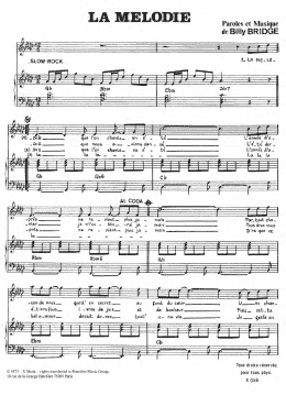 page one of La Melodie (Piano & Vocal)