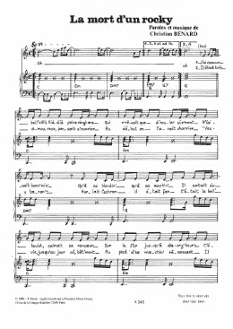 page one of La Mort D'un Rocky (Piano & Vocal)
