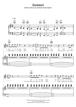 page one of Sedated (Piano, Vocal & Guitar Chords)