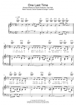 page one of One Last Time (Piano, Vocal & Guitar Chords)