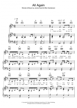 page one of All Again (Piano, Vocal & Guitar Chords)