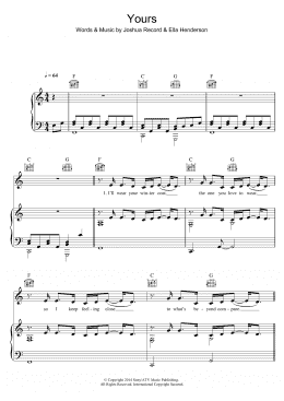 page one of Yours (Piano, Vocal & Guitar Chords (Right-Hand Melody))