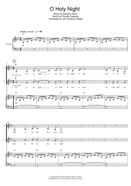page one of O Holy Night (Piano, Vocal & Guitar Chords)