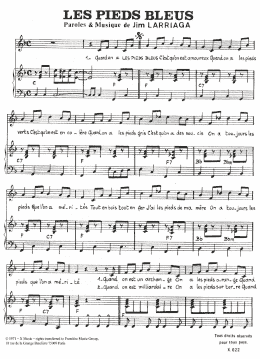 page one of Les Pieds Bleus (Piano & Vocal)