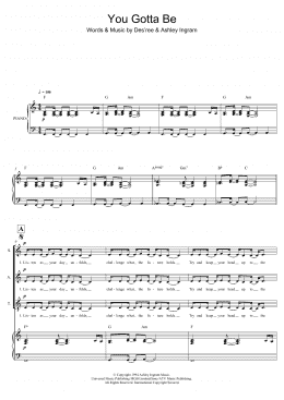 page one of You Gotta Be (Piano, Vocal & Guitar Chords)