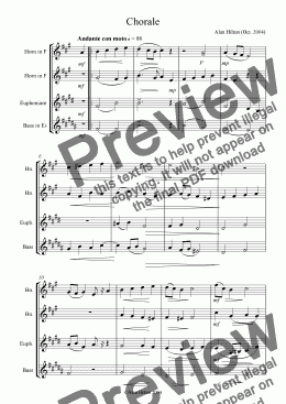 page one of Chorale for Brass