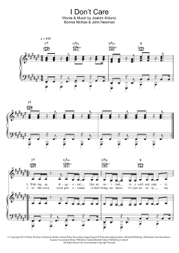 page one of I Don't Care (Piano, Vocal & Guitar Chords)