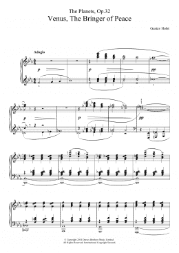 page one of The Planets, Op. 32: Venus, the Bringer of Peace (Piano Solo)