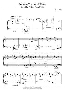 page one of The Perfect Fool, Op. 39- Dance Of Spirits Of Water (Piano Solo)