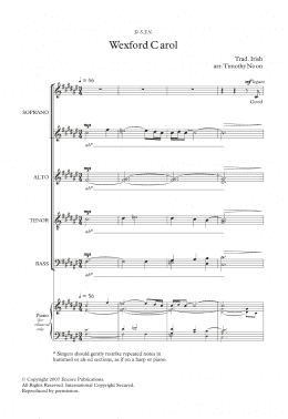 page one of Wexford Carol (arr. Timothy Noon) (SATB Choir)