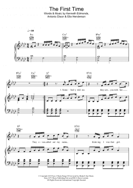 page one of The First Time (Piano, Vocal & Guitar Chords)