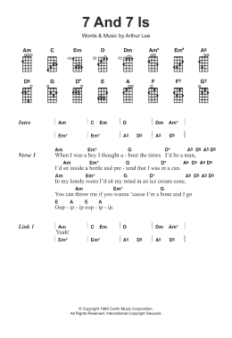 page one of 7 And 7 Is (Ukulele Chords/Lyrics)