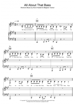 page one of All About That Bass (Piano, Vocal & Guitar Chords)
