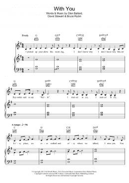 page one of With You (from Ghost The Musical) (Piano, Vocal & Guitar Chords)