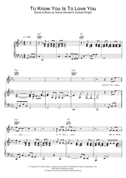 page one of To Know You, Is To Love You (Piano, Vocal & Guitar Chords)