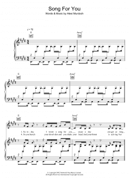 page one of Song For You (Piano, Vocal & Guitar Chords)