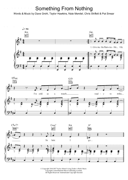 page one of Something From Nothing (Piano, Vocal & Guitar Chords)