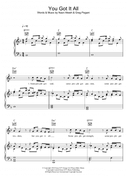 page one of You Got It All (Piano, Vocal & Guitar Chords)