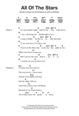 page one of All Of The Stars (Guitar Chords/Lyrics)