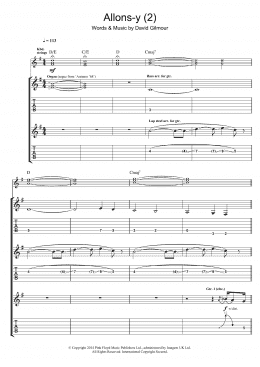 page one of Allons Y (Part 2) (Guitar Tab)
