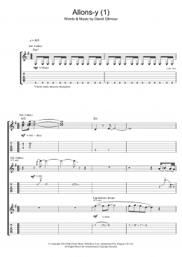 page one of Allons Y (Part 1) (Guitar Tab)