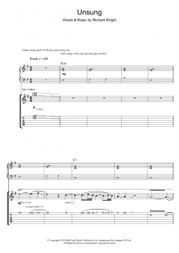page one of Unsung (Guitar Tab)