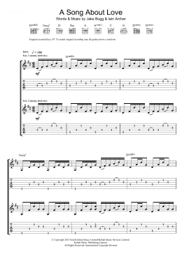 page one of A Song About Love (Guitar Tab)