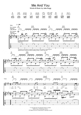 page one of Me And You (Guitar Tab)