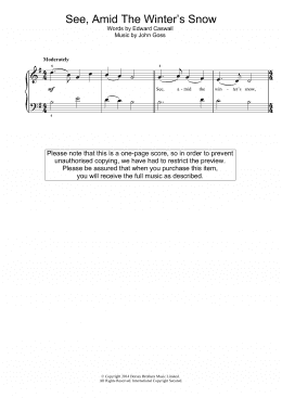 page one of See Amid The Winter's Snow (Beginner Piano (Abridged))